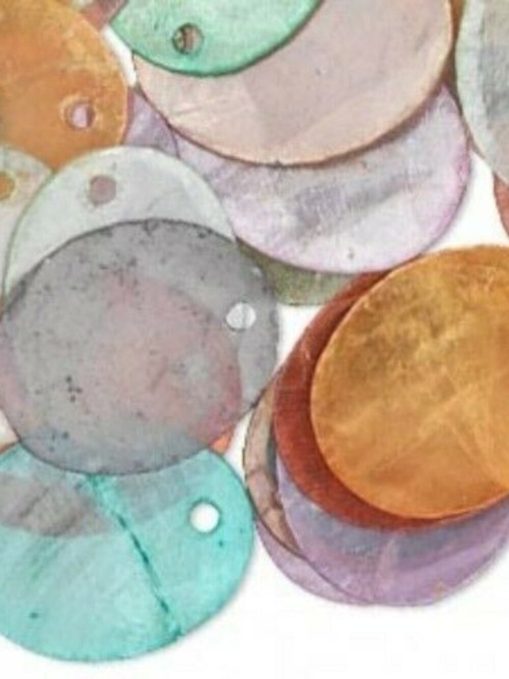 Capiz Shell Oval Drops Charms Focal 25mm Mixed Colors Philippines 10 pcs